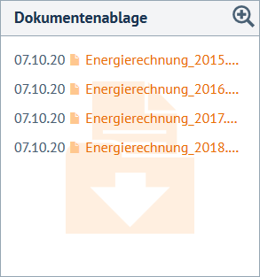 Widgetansicht der Dokumentenablage