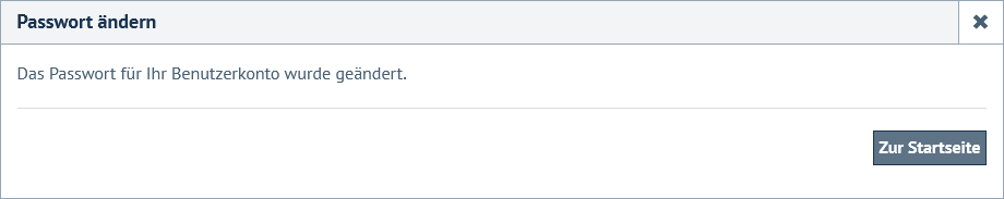 Bestätigung Passwortänderung