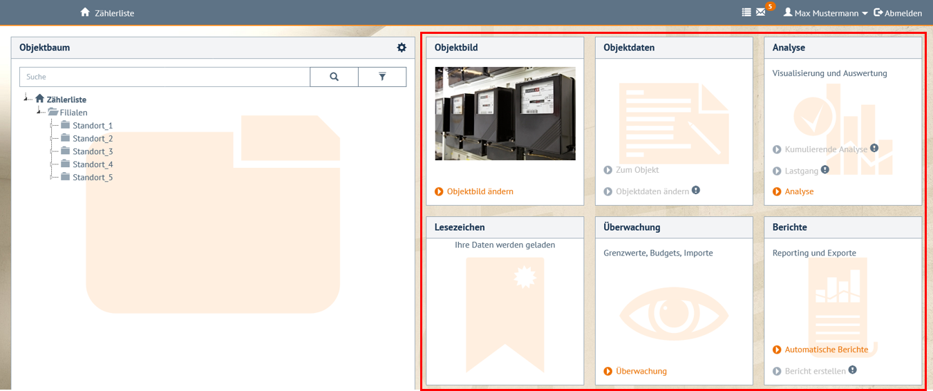 Widgets in der Hauptspalte