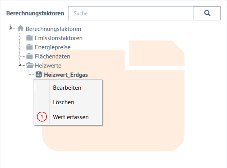 Aufruf des Erfassungsprozesses eines Berechnungsfaktors