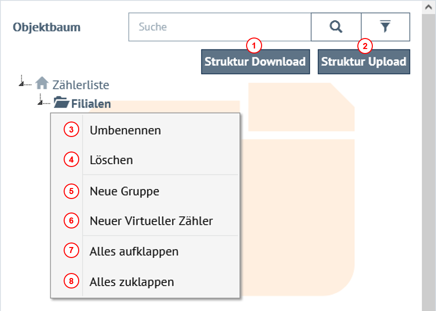 Optionen im Kontextmenü bei Auswahl eines Verzeichnisses